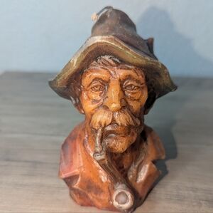 Vintage > 70s Wax Candle Man with Pipe